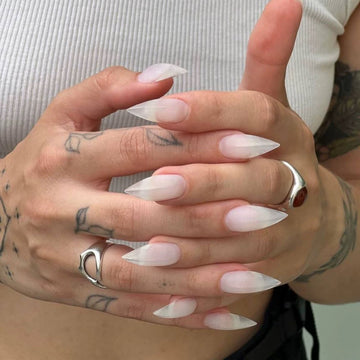 HexClaw | white matte nails,dragon nails,claw nails,acrylic nails,short press on nails,sharp nails,claw press on nails