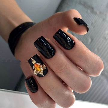 HexClaw | black nails,acrylic press on nails,press on nails,claw press on nails,gothic nails,short press on nails,kawaii nails