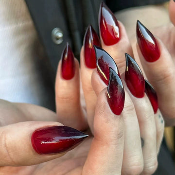HexClaw | red and black nails,werewolf nails,acrylic press on nails,claw press on nails,nails press on,armor,claw
