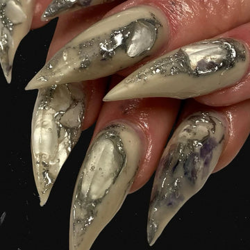 HexClaw | yellow-brown nails, shell cat eye nails, werewolf nails,acrylic press on nails,claw press on nails,nails press on,armor,claw,gothic nails