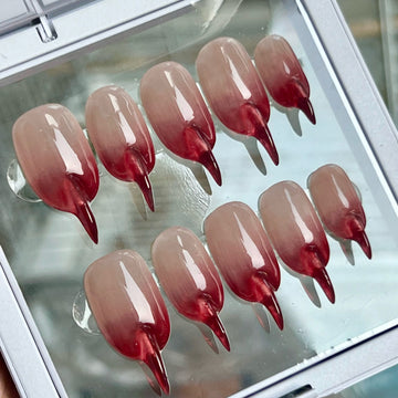 HexClaw | burgundy ombre nails,cat nails,acrylic nails,claw nails,press on nails,armor,claw,werewolf nails