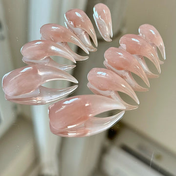 HexClaw | nude pink ombre nails,werewolf nails,acrylic press on nails,claw press on nails,nails press on,armor,claw