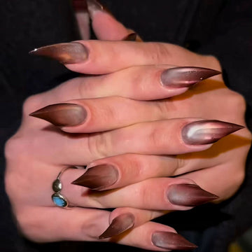HexClaw | caramel ombre nails,reflective nails,unique nails,dragon nails,werewolf press on nails，acrylic press on nails，claw press on nail，press on nails，armor，claw，gothic nails，