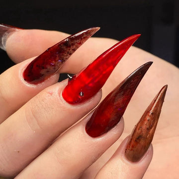HexClaw | metallic brown nails，blood cat eye nails，dragon armor，werewolf nails，acrylic nails，claw press on nails，press on nails，armor，claw，vampire fangs，sharp nails