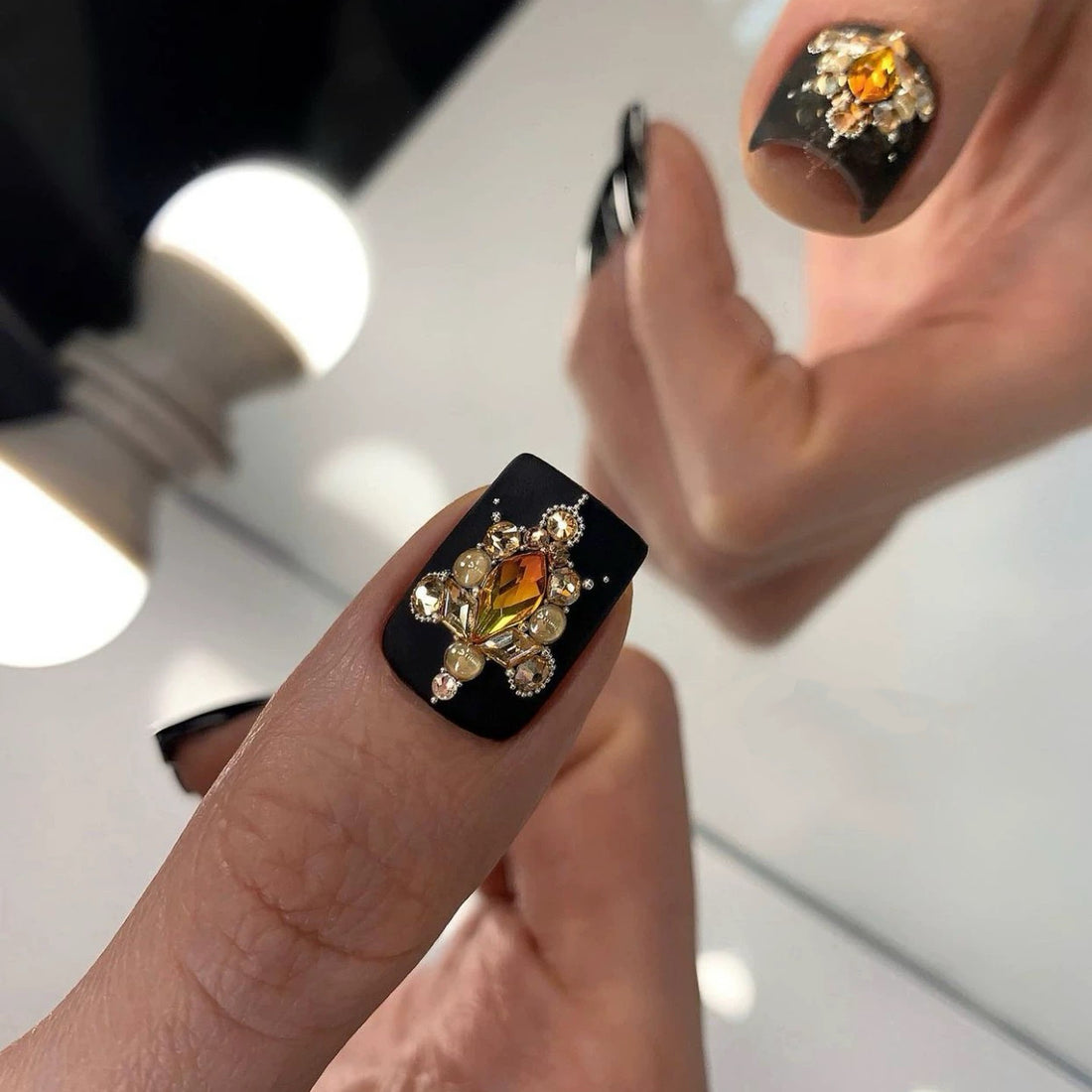 HexClaw | black nails,acrylic press on nails,press on nails,claw press on nails,gothic nails,short press on nails,kawaii nails
