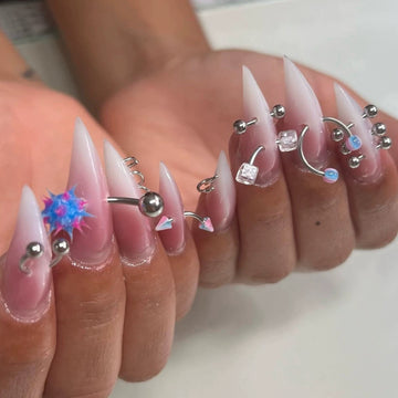 HexClaw | pink ombre nails，acrylic nails，claw nails，press on nails，armor，claw，werewolf nails
