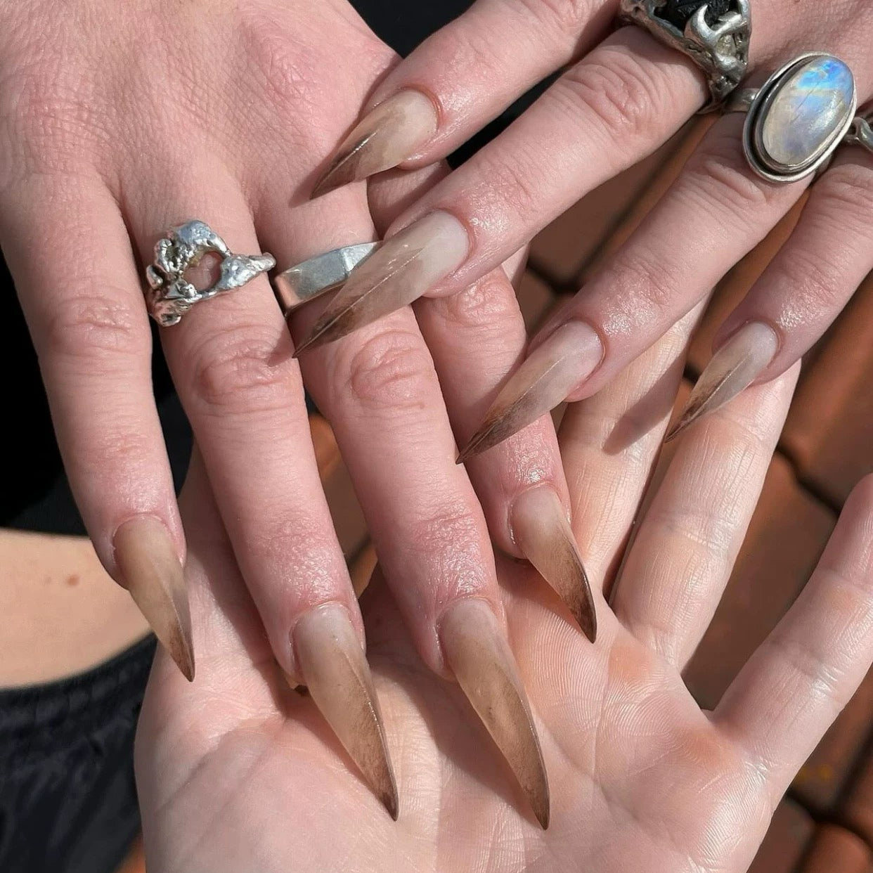 HexClaw | brown nails,claw press on nails，acrylic press on nails，nails press on，armor，claw，werewolf nail