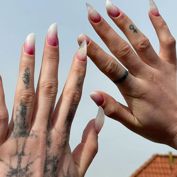 HexClaw | rose pink and off-white nails,neon gradient nails,acrylic press on nails，claw press on nails，werewolf nails，press on nails，claw，armor,kawaii nails