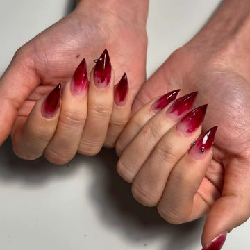 HexClaw | blood red nails,  acrylic press on nails，claw press on nails，werewolf nails，press on nails，claw，armor,  goth nails