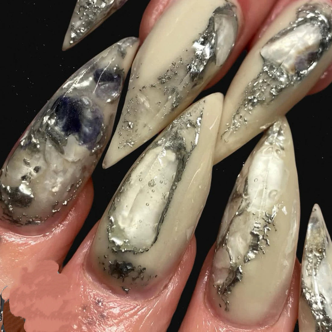 HexClaw | yellow-brown nails, shell cat eye nails, werewolf nails，acrylic press on nails，claw press on nails，nails press on，armor，claw,gothic nails