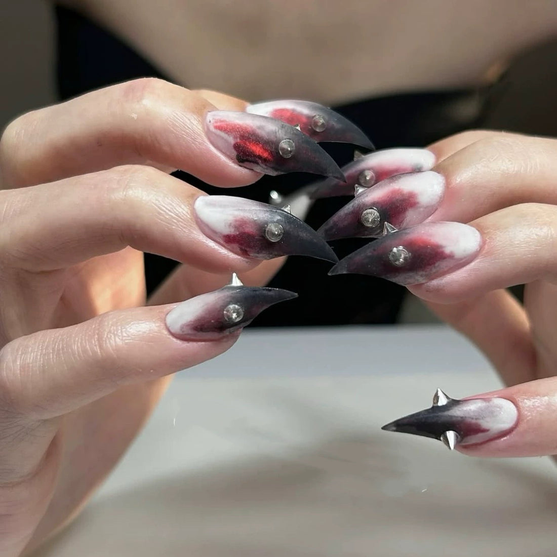 HexClaw | demon nails, claw nails, vampire nails，acrylic press on nails，claw press on nails，werewolf nails，press on nails，claw，armor