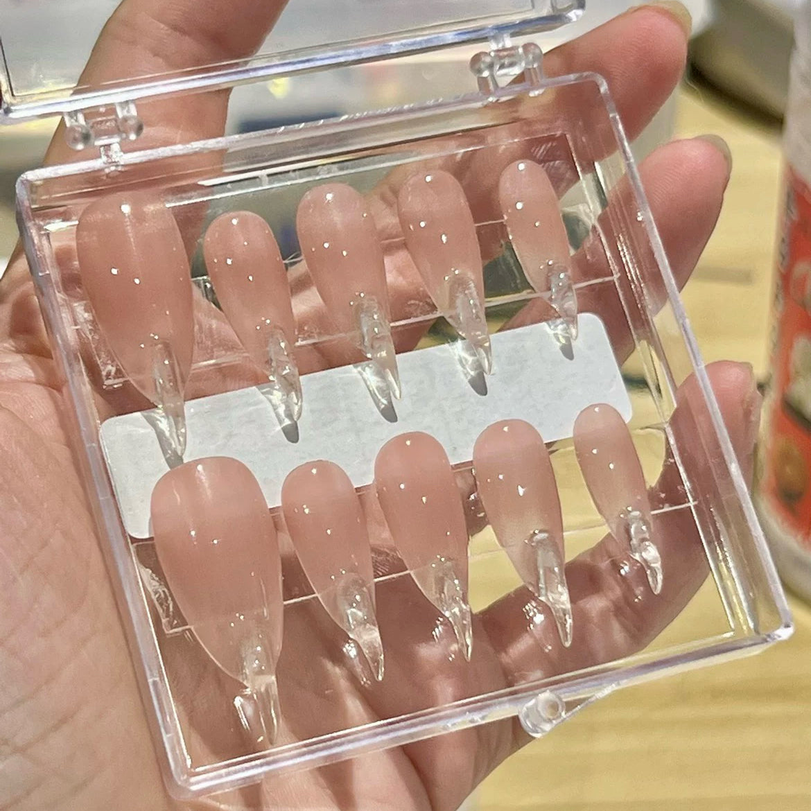 HexClaw | nude transparent nails,claw press on nails，acrylic press on nails，nails press on，armor，dragon nails，claw，werewolf nail,Y2K nails,kawaii nails