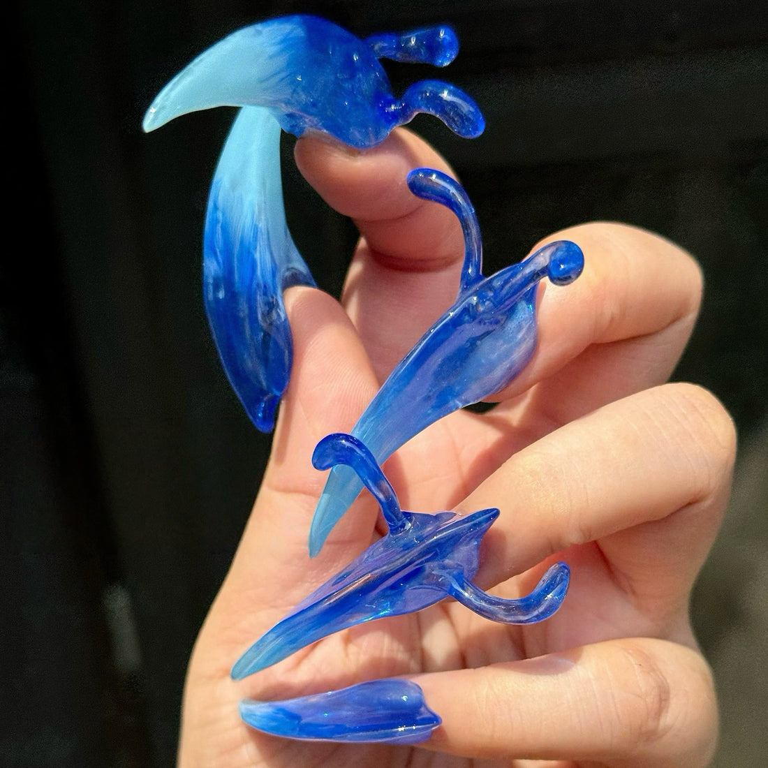 HexClaw | blue gradient nails,3D Nails,claw press on nails,dragon nails,acrylic nails,werewolf nails,claw,armor,press on nails,gothic nails,extra long nails