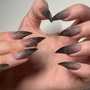 HexClaw | Black gradient dragon claw nails, black press on nails, sharp nails, werewolf claws, claw press on nails, gothic nails, anime nails