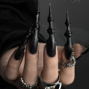 HexClaw | Extra-long black werewolf claw nails, ultra-sharp claws, acrylic press on claw nails, gothic nails, anime nails, halloween nails